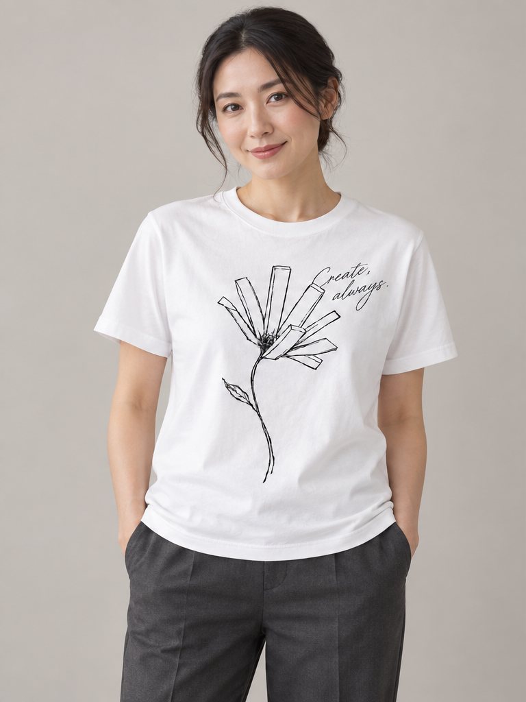 a\why のTシャツを着た人物